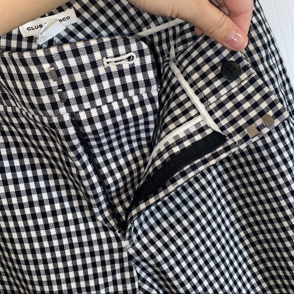 CLUB MONACO BLACK AND WHITE GINGHAM PRINT ANKLE LENGTH STRAIGHT LEG PANTS SIZE 6 - Picture 7 of 8